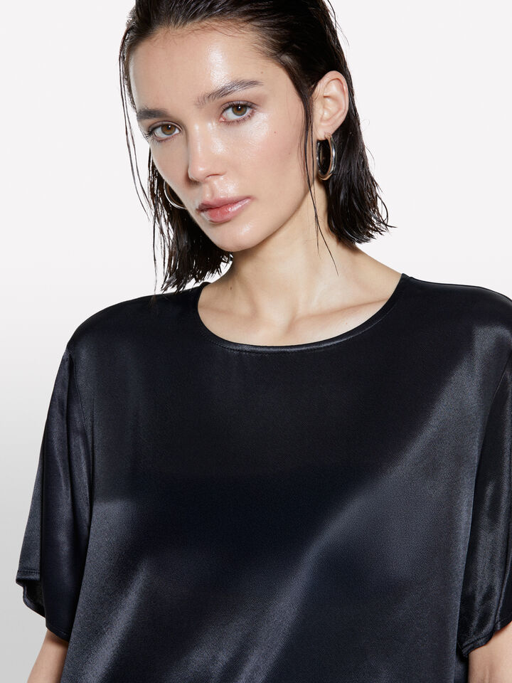 Schwarze Satinbluse - blusen für damen - Schwarz | Sisley image number 5